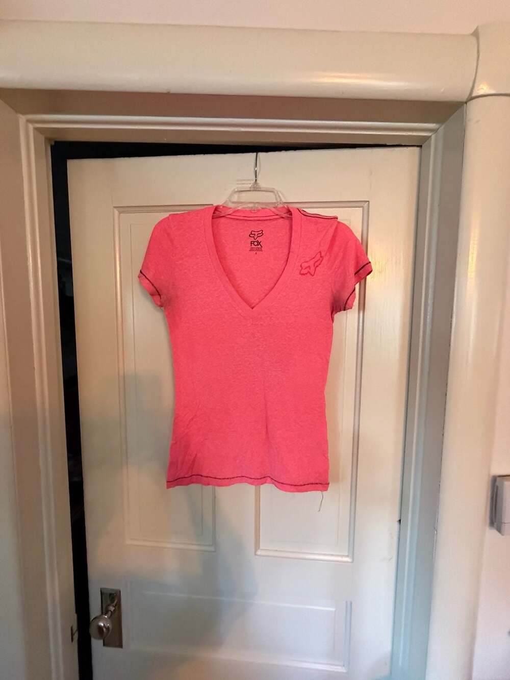 Fox Racing Pink V-Neck Short Sleeve Heathered T-Shirt Size S